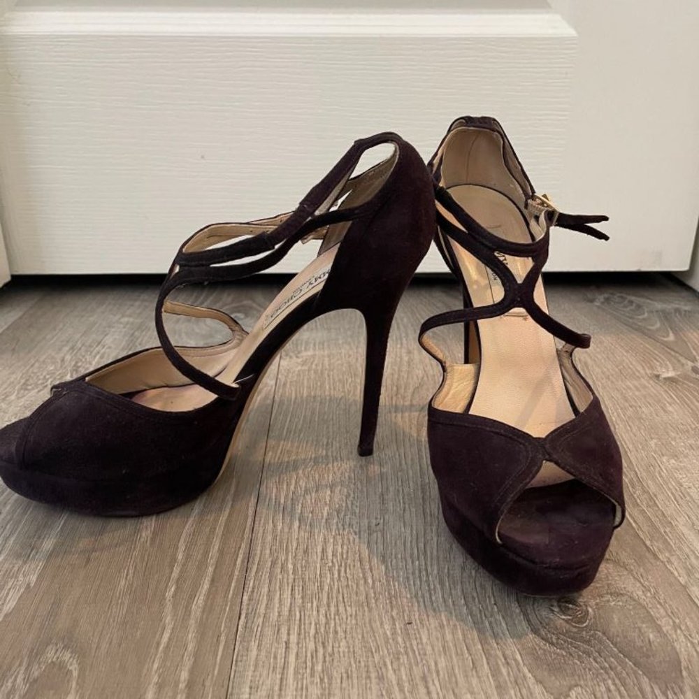 Jimmy Choo Fairview Platform Heeled Sandals Sz 38.5